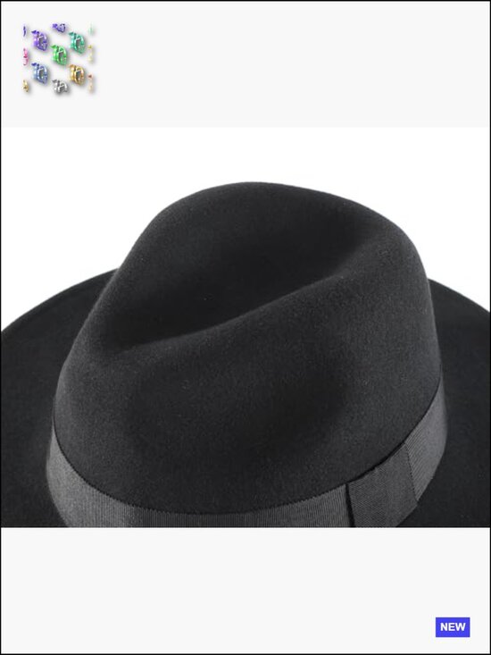Wool Fedora Hat Classic Wide Brim Dress Hat for Men Women main image 4